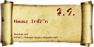 Hausz Irén névjegykártya
